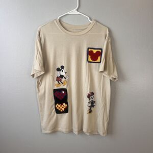Disney Vtg Happy Moments Large Crochet T-shirt Mickey, Minnie, Donald And Daisy